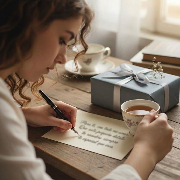 Tarjeta con frase para acompañar un regalo